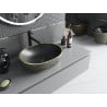 Mexen Viki lavabo sur plan 48 x 35 cm, noir mat/or motif carreaux - 21054879