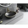 Mexen Viki lavabo vasque 48 x 35 cm, noir mat/bord doré - 21054875