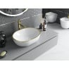 Mexen Viki lavabo sur plan 48 x 35 cm, blanc/rebord doré - 21054805