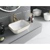 Mexen Rita lavabo de comptoir 45 x 32 cm, blanche/or motif carreaux - 21084509