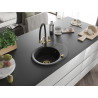 Mexen Kevin évier en granit à 1 bac avec robinet de cuisine Duo, noir - 6517-77-671701-57-G
