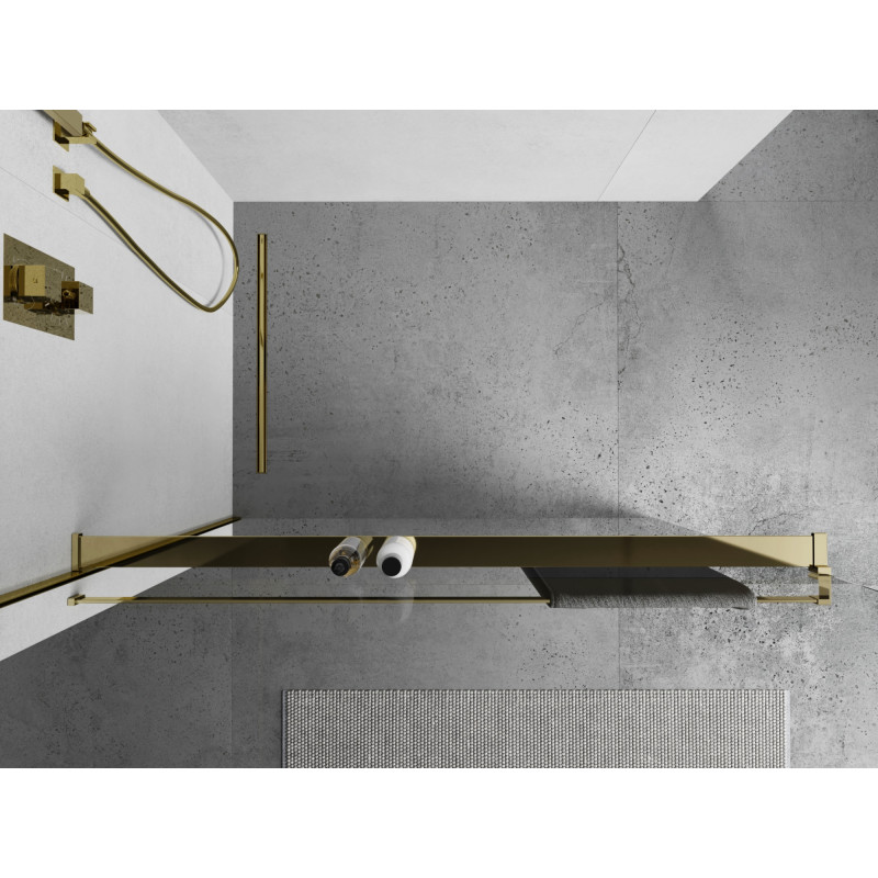 Mexen étagère pour paroi de douche avec barre pour serviettes, dorée - 800-02-50