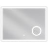 Mexen Kala miroir de salle de bain rétroéclairé avec un miroir cosmétique 80 x 60 cm, LED 6000K, antibuée