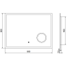 Mexen Kala miroir de salle de bain rétroéclairé avec un miroir cosmétique 80 x 60 cm, LED 6000K, antibuée