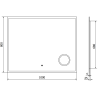 Mexen Kala miroir de salle de bain rétroéclairé avec miroir cosmétique 100 x 80 cm, LED 6000K, anti-buée - 9820-100-080-611-00