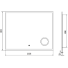 Mexen Kala miroir de salle de bains éclairé avec miroir cosmétique 100 x 80 cm, LED 6000K, antibuée - 9820-100-080-611-00
