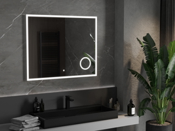 Mexen Kala miroir de salle de bain rétroéclairé avec miroir cosmétique 100 x 80 cm, LED 6000K, anti-buée - 9820-100-080-611-00