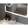 Mexen Onyx miroir de salle de bain rétroéclairé avec miroir cosmétique 80 x 60 cm, LED 6000K, antibuée