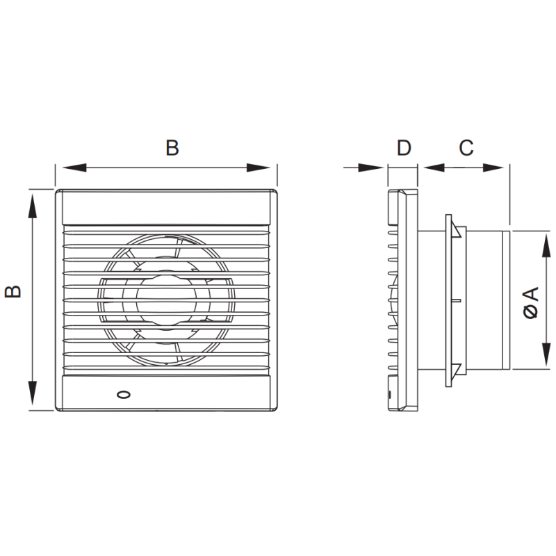 Mexen EXS 150 ventilateur de salle de bains, interrupteur à tirette, blanc - W9604-150K-00