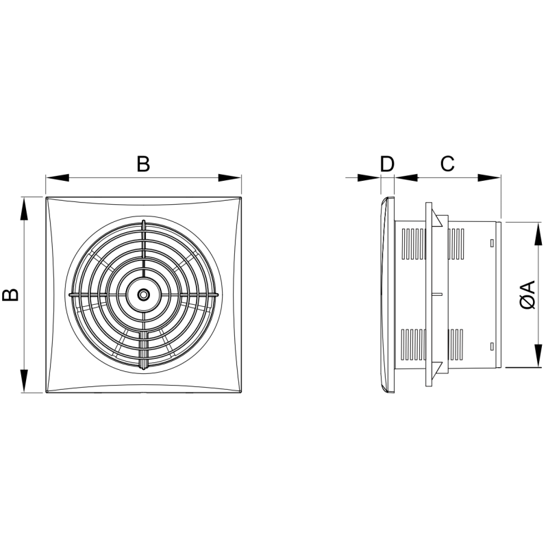 Mexen WXS 100 ventilateur de salle de bain, blanc - W9606-100-00