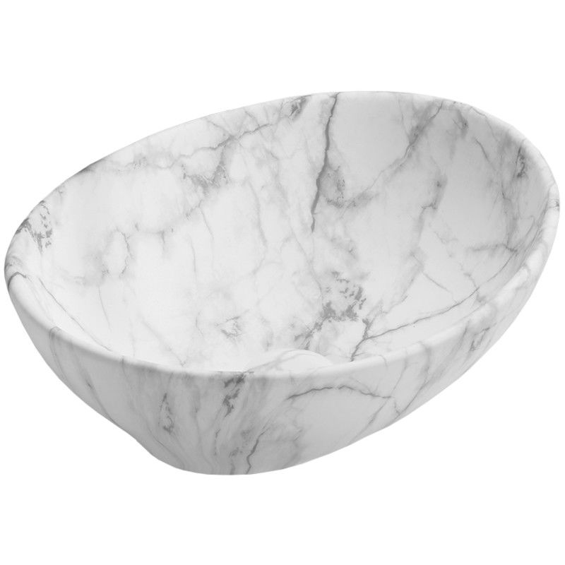 Mexen Elza lavabo de comptoir 40 x 33 cm, Pierre blanche - 21014094