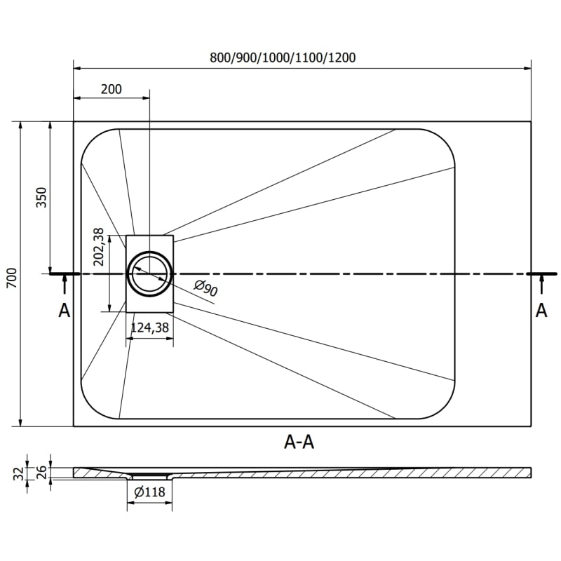Mexen Hugo receveur de douche rectangulaire SMC 110 x 70 cm, blanc - 42107011