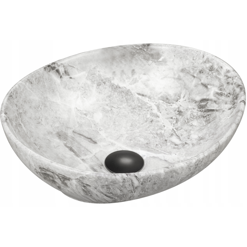 Mexen Elza lavabo de comptoir 40 x 33 cm, Pierre blanche - 21014093