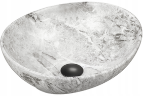Mexen Elza lavabo de comptoir 40 x 33 cm, Pierre blanche - 21014093