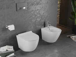 Mexen Lena bol de WC Rimless avec siège slim à fermeture lente, duroplast, Blanc - 30224000