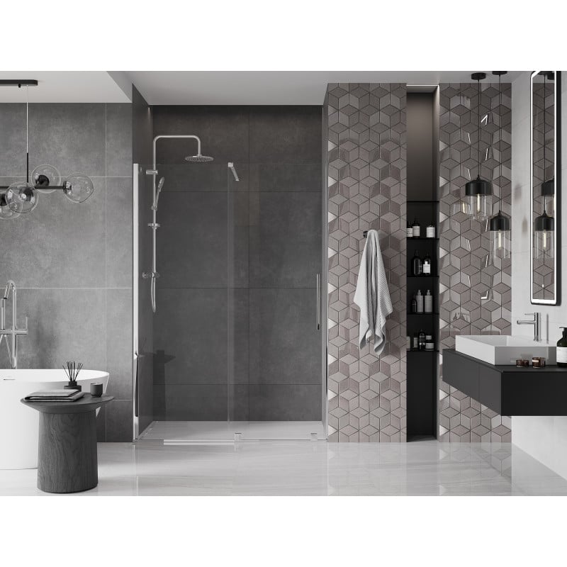 Mexen Velar porte de douche coulissante 140 cm, transparent, chrome - 871-140-000-01-01