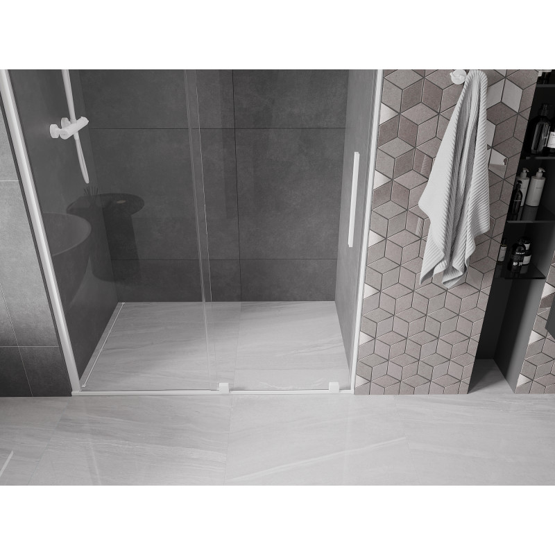 Mexen Velar porte de douche coulissante 140 cm, transparent, blanc - 871-140-000-01-20