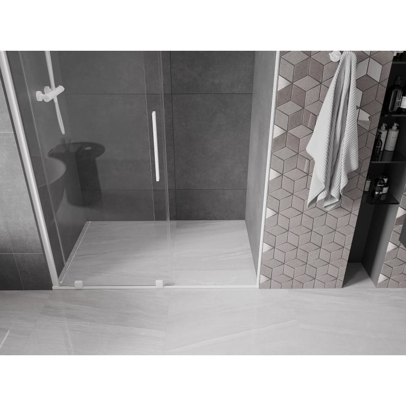 Mexen Velar porte de douche coulissante 150 cm, transparent, blanc - 871-150-000-01-20