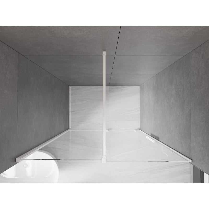 Mexen Velar porte de douche coulissante 150 cm, transparent, blanc - 871-150-000-01-20