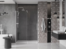 Mexen Velar porte de douche coulissante 150 cm, transparent, blanc - 871-150-000-01-20