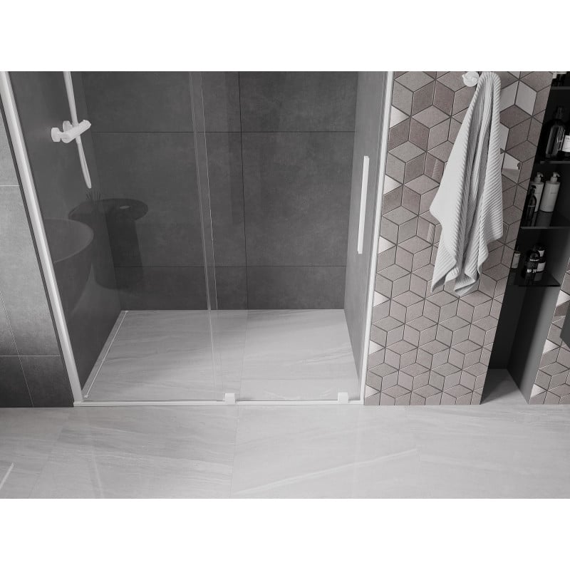 Mexen Velar porte de douche coulissante 150 cm, transparent, blanc - 871-150-000-01-20