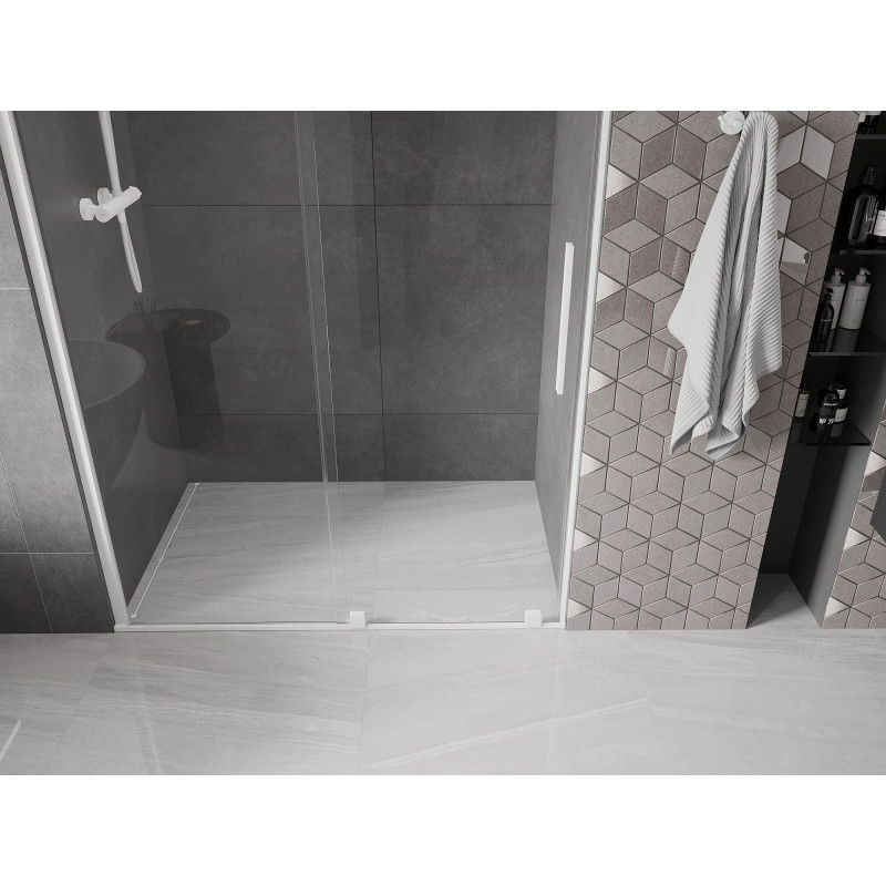 Mexen Velar porte de douche coulissante 160 cm, transparent, blanc - 871-160-000-01-20