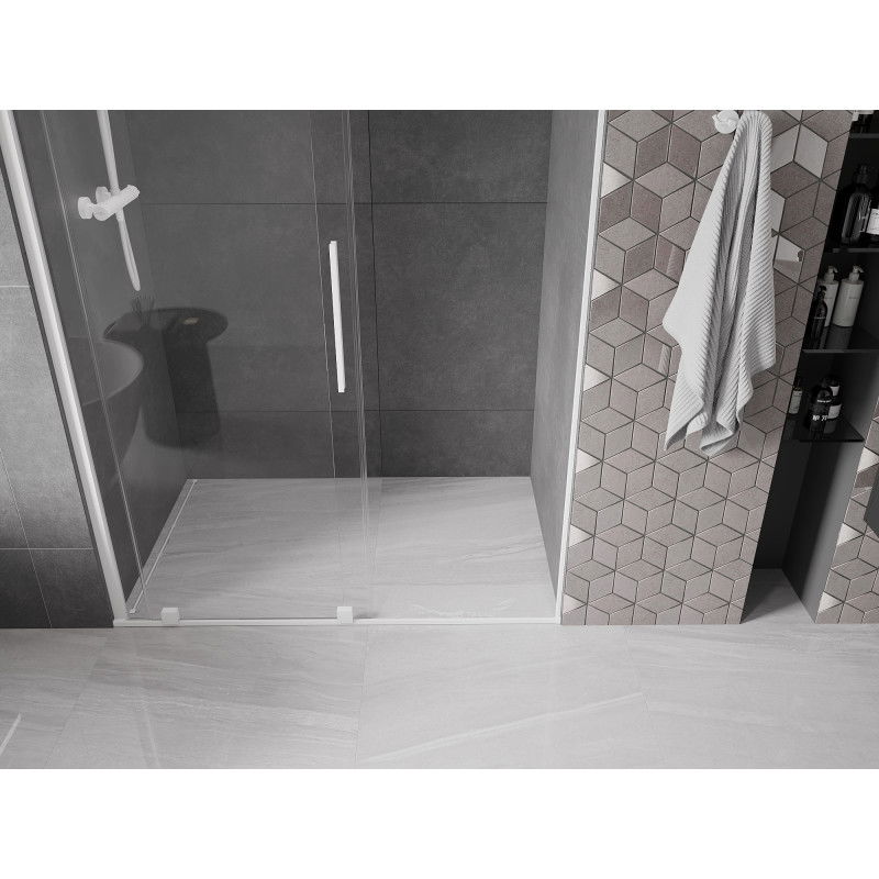Mexen Velar porte de douche coulissante 160 cm, transparent, blanc - 871-160-000-01-20