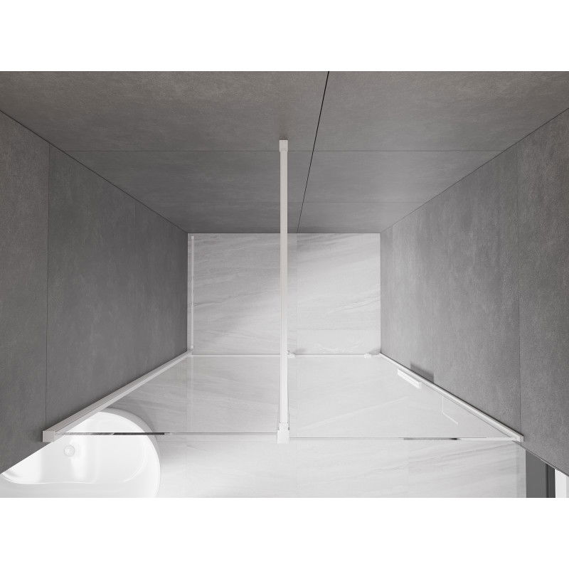 Mexen Velar porte de douche coulissante 160 cm, transparent, blanc - 871-160-000-01-20