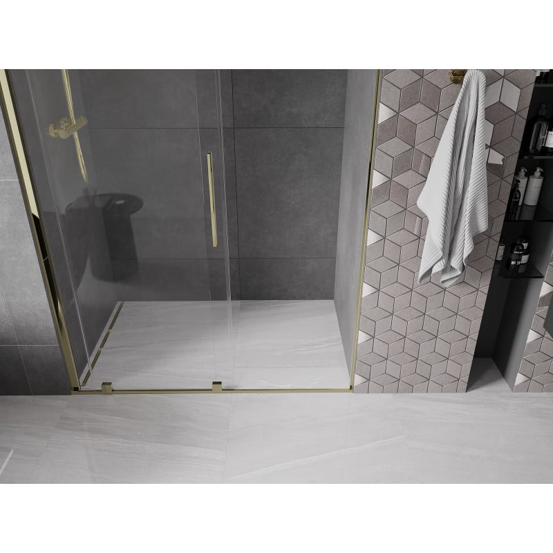 Mexen Velar porte de douche coulissante 150 cm, transparent, doré - 871-150-000-01-50