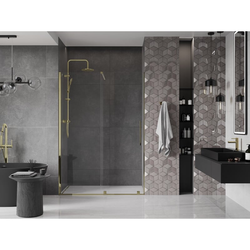 Mexen Velar porte de douche coulissante 150 cm, transparent, doré - 871-150-000-01-50