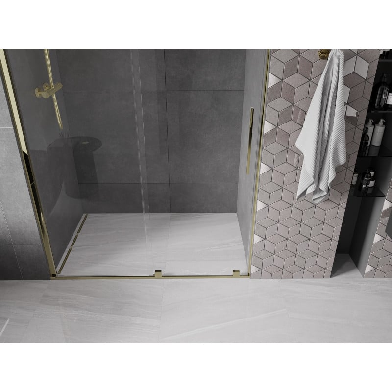 Mexen Velar porte de douche coulissante 160 cm, transparent, doré - 871-160-000-01-50