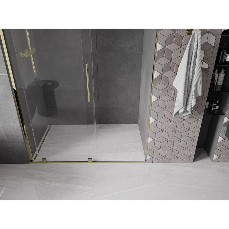 Mexen Velar porte de douche coulissante 160 cm, transparent, doré - 871-160-000-01-50