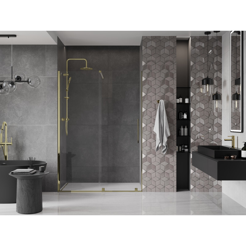Mexen Velar porte de douche coulissante 160 cm, transparent, doré - 871-160-000-01-50