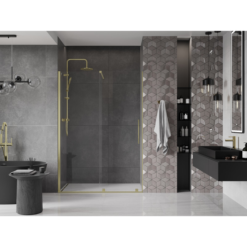 Mexen Velar porte de douche coulissante 150 cm, transparent, doré brossé - 871-150-000-01-55