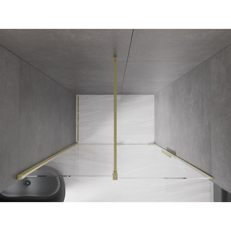 Mexen Velar porte de douche coulissante 150 cm, transparent, doré brossé - 871-150-000-01-55