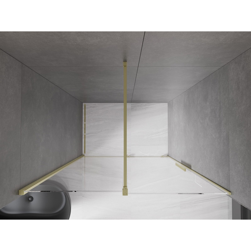 Mexen Velar portes de douche coulissantes 150 cm, transparentes, or brossé - 871-150-000-01-55