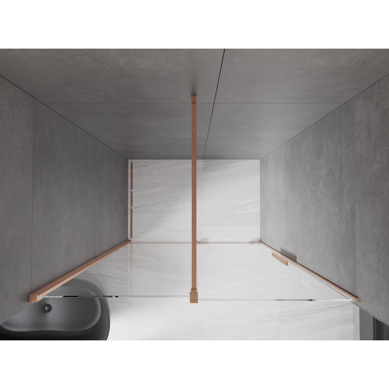 Mexen Velar porte de douche coulissante 140 cm, transparent, cuivre brossé - 871-140-000-01-65