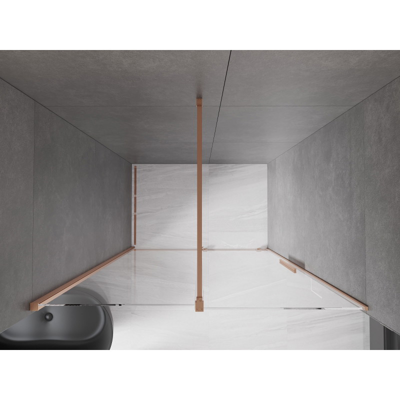 Mexen Velar portes de douche coulissantes 150 cm, transparentes, cuivre brossé - 871-150-000-01-65