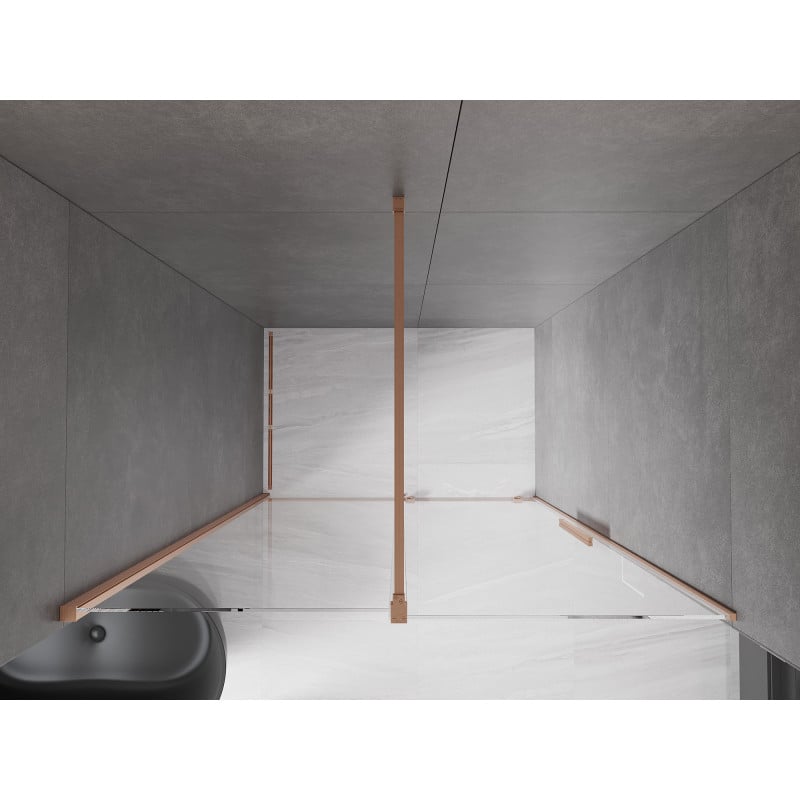 Mexen Velar porte de douche coulissante 160 cm, transparent, cuivre brossé - 871-160-000-01-65