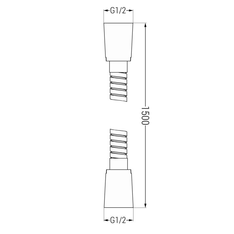 Mexen tuyau de douche 150 cm, gris métallique brossé - 79460-66