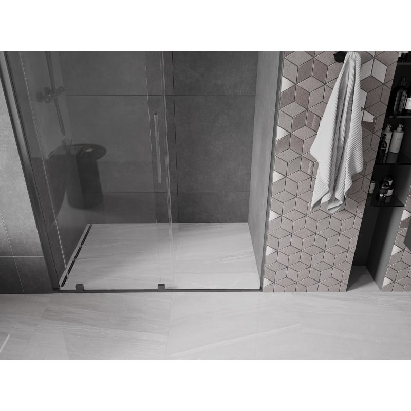 Mexen Velar porte de douche coulissante 140 cm, transparente, gris canon brossé - 871-140-000-01-66