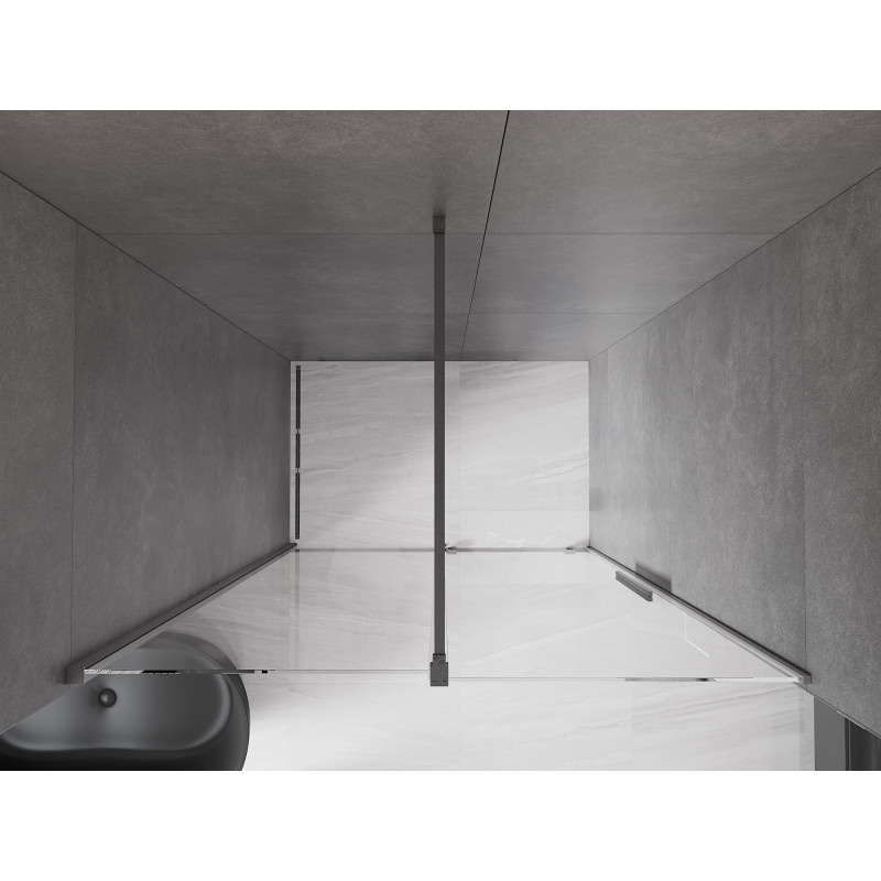 Mexen Velar porte de douche coulissante 140 cm, transparente, gris canon brossé - 871-140-000-01-66