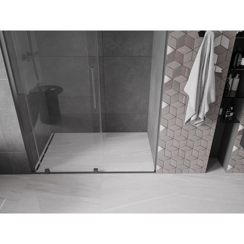 Mexen Velar porte de douche coulissante 160 cm, transparent, gris anthracite brossé - 871-160-000-01-66