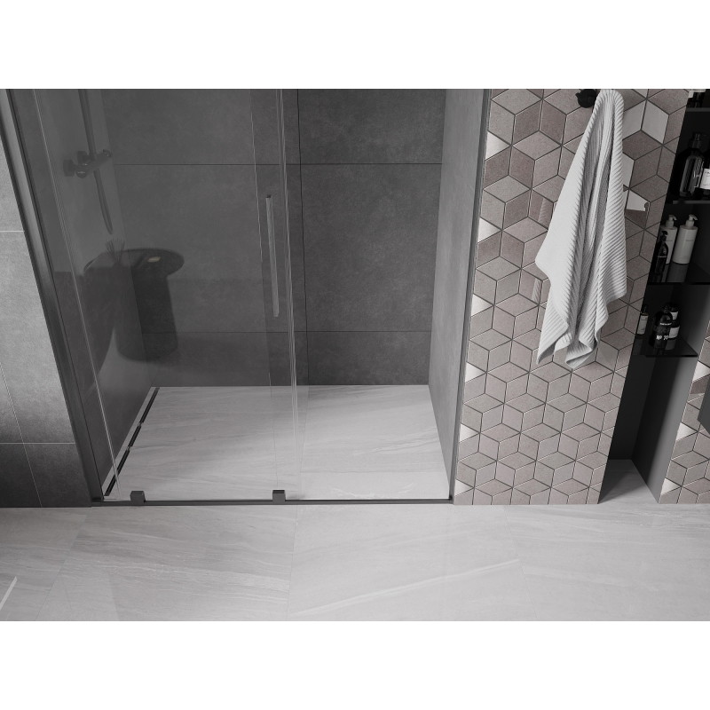 Mexen Velar porte de douche coulissante 160 cm, transparent, gris canon brossé - 871-160-000-01-66