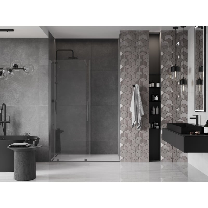 Mexen Velar porte de douche coulissante 160 cm, transparent, gris anthracite brossé - 871-160-000-01-66