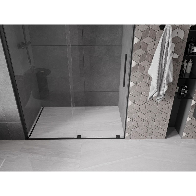 Mexen Velar portes de douche coulissantes 130 cm, transparentes, noires - 871-130-000-01-70