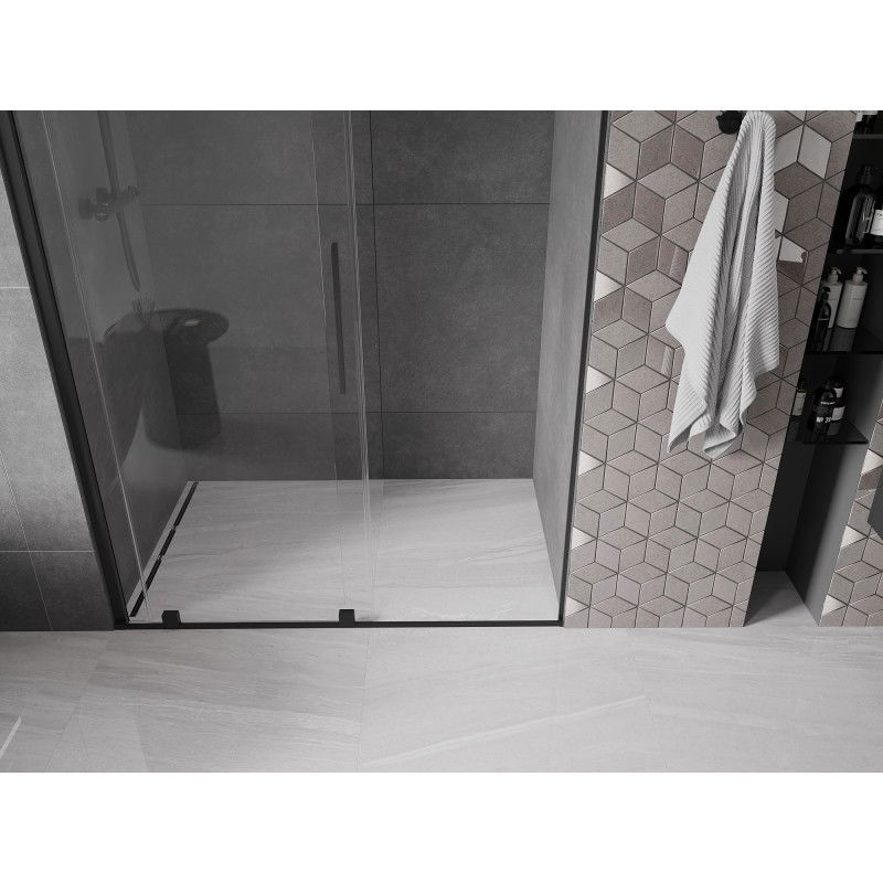 Mexen Velar portes de douche coulissantes 130 cm, transparentes, noires - 871-130-000-01-70