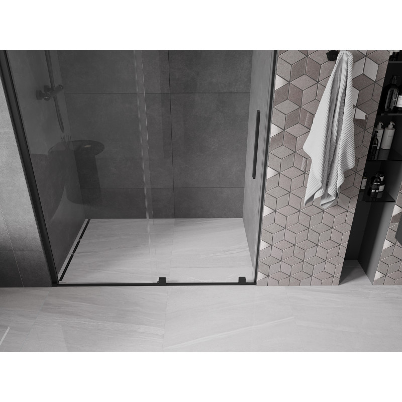 Mexen Velar porte de douche coulissante 140 cm, transparentes, noires - 871-140-000-01-70