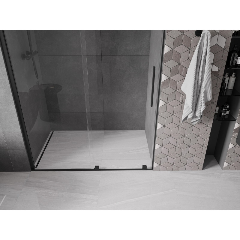 Mexen Velar portes de douche coulissantes 160 cm, transparentes, noires - 871-160-000-01-70