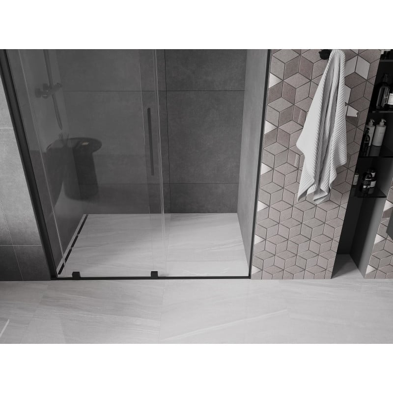 Mexen Velar porte de douche coulissante 160 cm, transparent, noir - 871-160-000-01-70